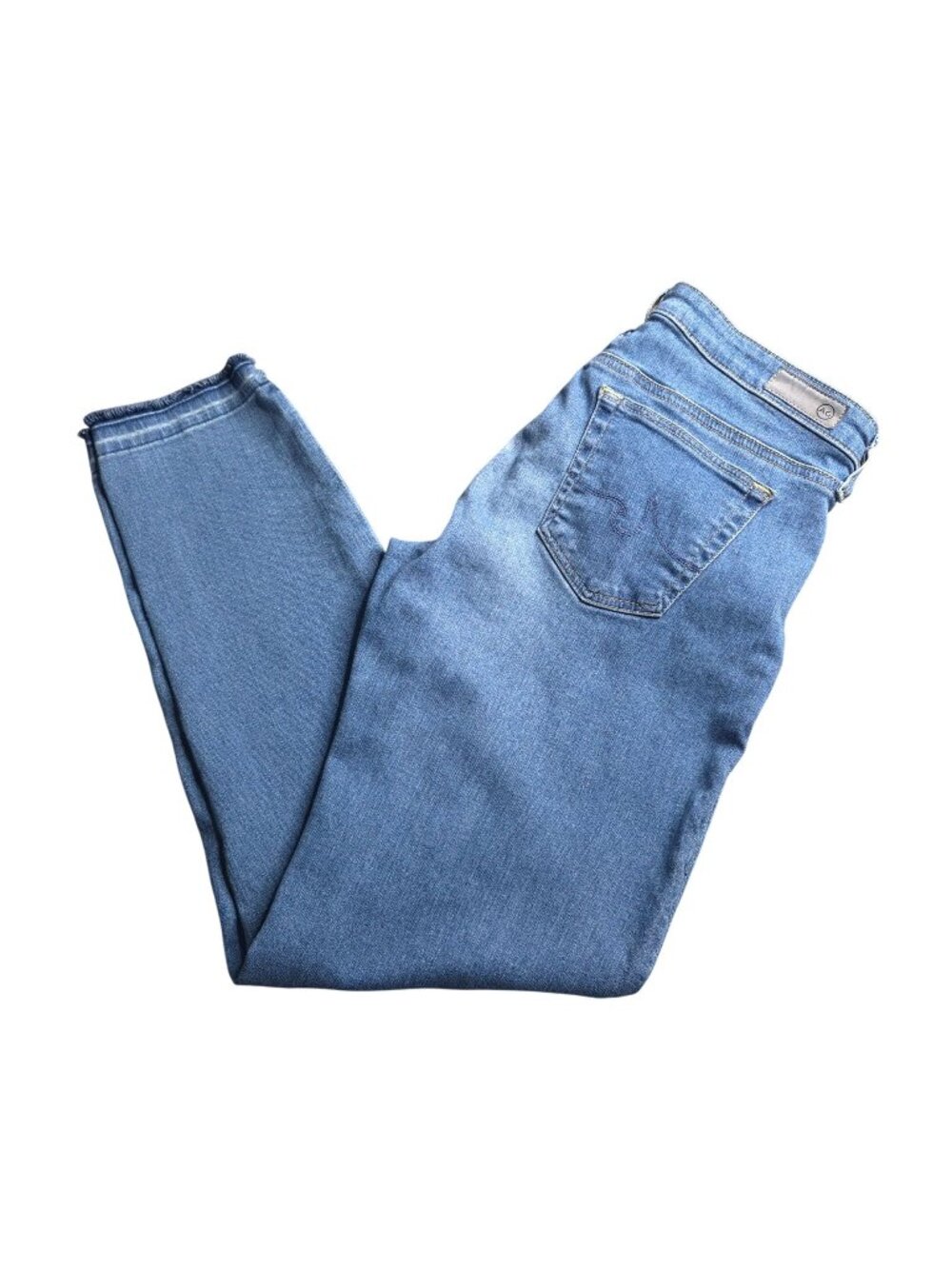 Adriano Goldschmied Stevie Ankle Slim Straight Jeans 29 Distressed Released Hem